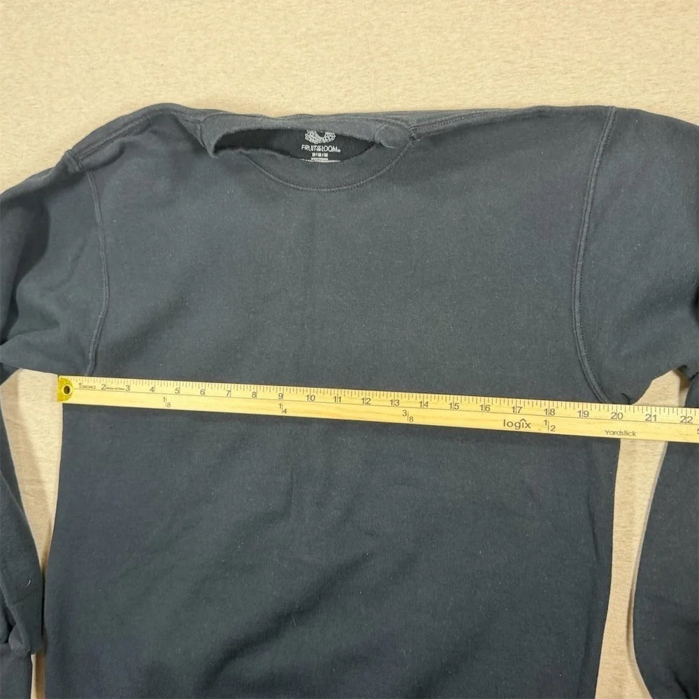 Fruit of the Loom Sweatshirt Mens Size M Black Crew‎ Neck Pullover Fleece